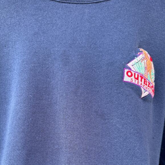 Outback Steakhouse Vintage Embroidered Kangaroo blue crewneck sweatshirt Sz XL - Picture 4 of 7